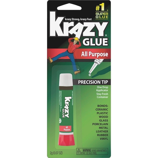 Krazy Glue Krazy Glue High Strength Polyvinyl acetate homopolymer White All Purpose Adhesive 0.07 oz KG58548R - main